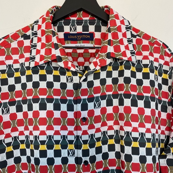Louis Vuitton Virgil Abloh Shirt Amen Break LV Logo Button Up Mens Size XL Red - Picture 7 of 15